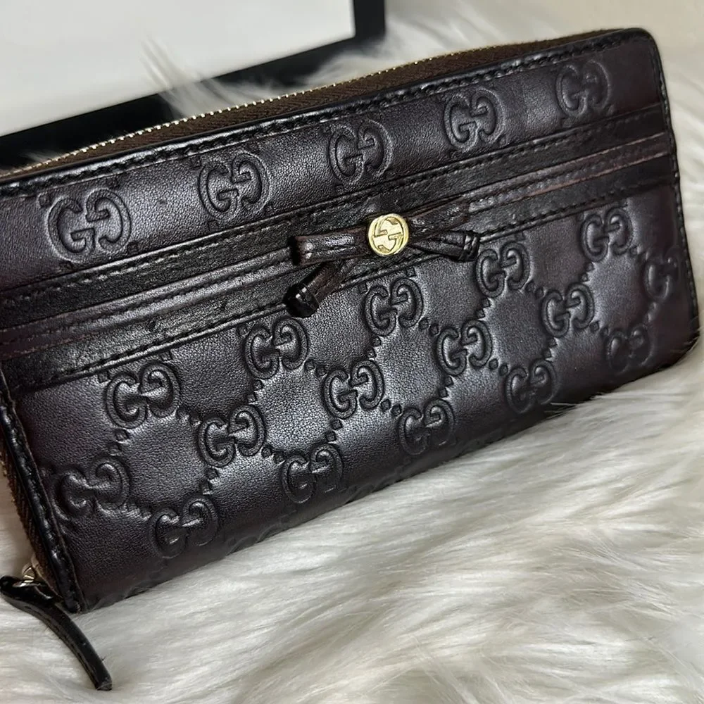 💯Authentic Guccissima Zipped Around Long Wallet 🍀
